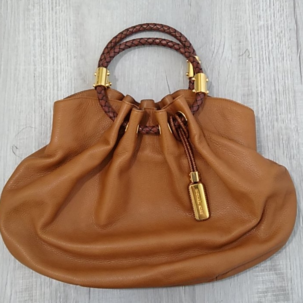 Michael Kors Brown Leather Round Handled Purse